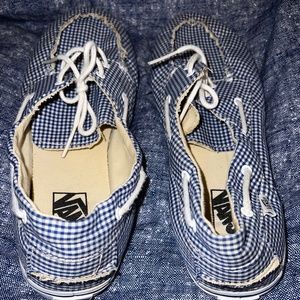 Vans blue tiny gingham check Top-Sider sneakers